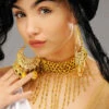Gold Beaded Greek Goddess Choker 2 Gold Beaded Greek Goddess Choker -Halloween Fans Shop 00640GLD gold beaded greek goddess necklace