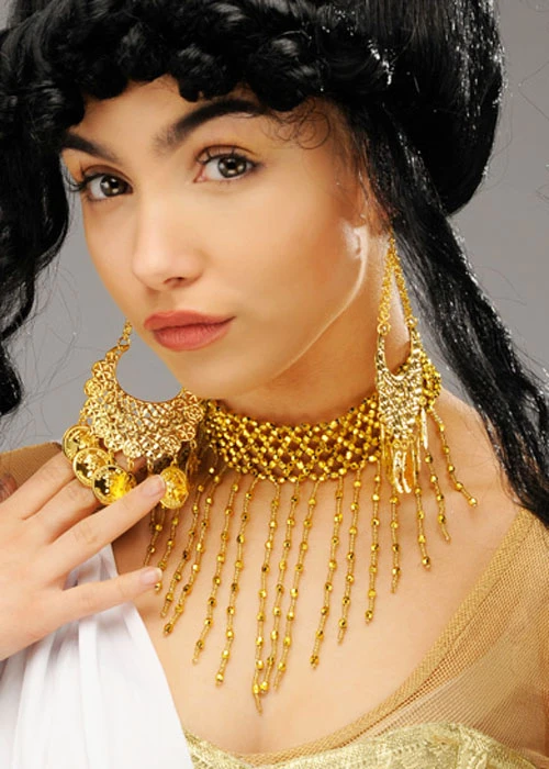 Gold Beaded Greek Goddess Choker 3 Gold Beaded Greek Goddess Choker