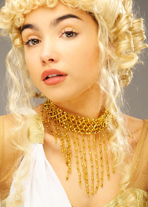 Gold Beaded Greek Goddess Choker 4 Gold Beaded Greek Goddess Choker - Image 2