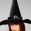 Womens Halloween Black Velvet Witch Hat 2 Womens Halloween Black Velvet Witch Hat -Halloween Fans Shop 00901 black velvet witch hat