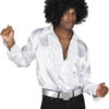 Adult Size 1970s White Frilly Ruffled Disco Shirt 1 Adult Size 1970s White Frilly Ruffled Disco Shirt -Halloween Fans Shop 02108rs