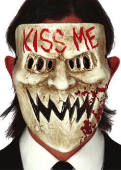 The Purge Style Kiss Me Smile Plastic Face Mask