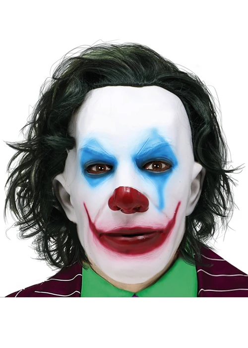 Adult Size The Joker Style Mask With Hair 3 Adult Size The Joker Style Mask With Hair