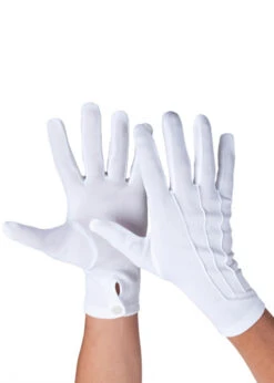 Adult Mens Seamed White Gloves