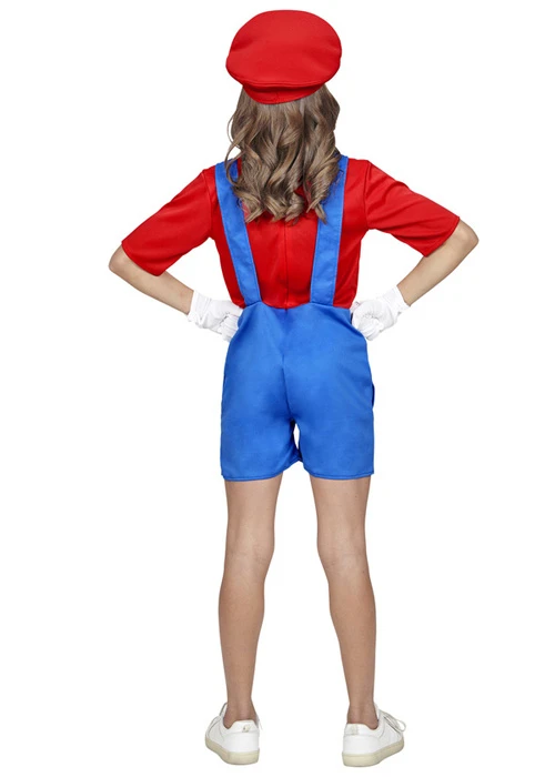 Kids Size Super Mario Style Plumber Girl Costume 5 Kids Size Super Mario Style Plumber Girl Costume - Image 3