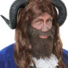 Mens The Beast Style Brown Wig With Horns 1 Mens The Beast Style Brown Wig With Horns -Halloween Fans Shop 09718rs