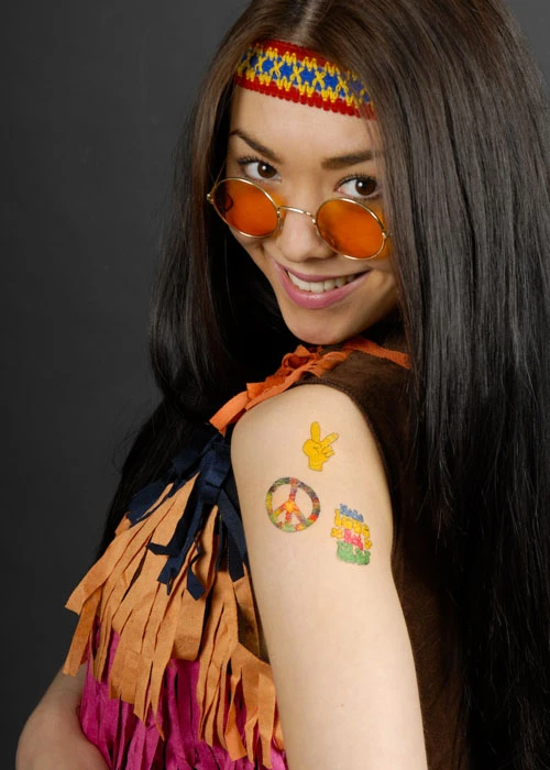 70s Hippy Feelin Groovy Fake Tattoos 4 70s Hippy Feelin Groovy Fake Tattoos - Image 2