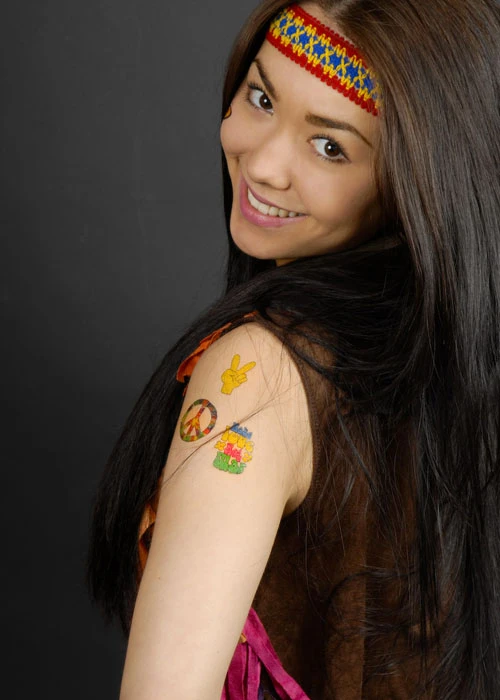 70s Hippy Feelin Groovy Fake Tattoos 5 70s Hippy Feelin Groovy Fake Tattoos - Image 3