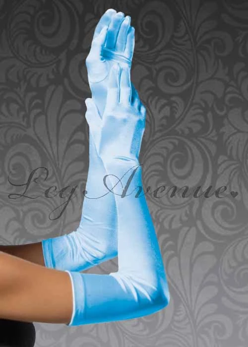 Leg Avenue Extra Long Light Blue Satin Gloves 3 Leg Avenue Extra Long Light Blue Satin Gloves
