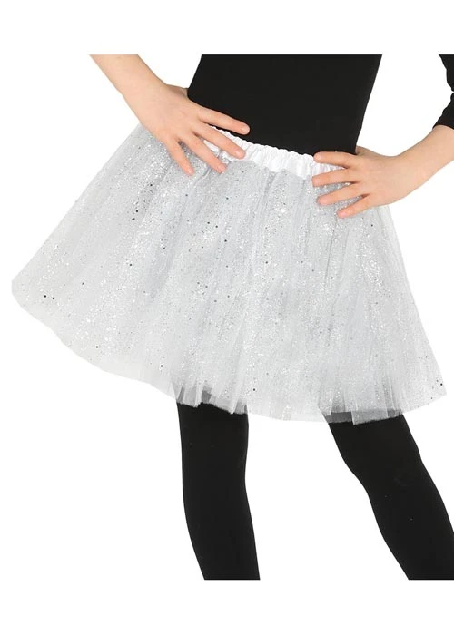 Kids Size White Glitter Fairy Tutu Skirt 3 Kids Size White Glitter Fairy Tutu Skirt