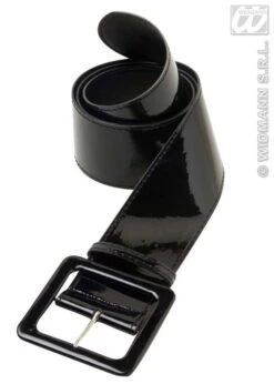 Womens 1970s Black Vinyl Belt