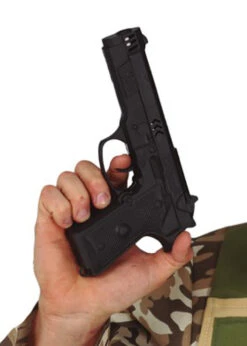 Black Plastic Prop Police Gun 24cm