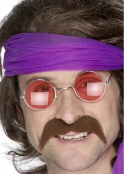 Brown 70s Fake Moustache