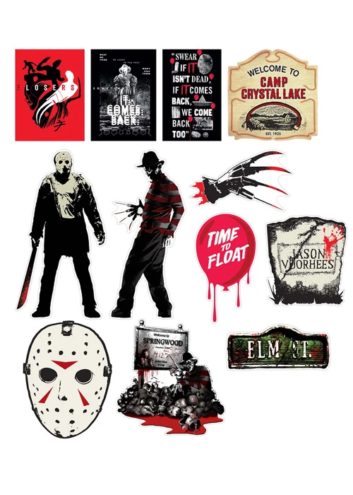 Halloween Horror Movie Cut-Out Decorations Pack 12 3 Halloween Horror Movie Cut-Out Decorations Pack 12
