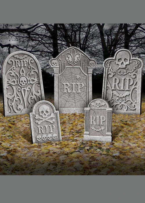 Halloween Assorted Prop Tombstone Decorating Set 3 Halloween Assorted Prop Tombstone Decorating Set