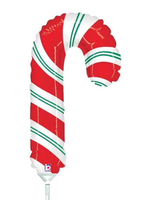 Candy Cane Inflated Mini Air Filled Balloon On Stick 3 Candy Cane Inflated Mini Air Filled Balloon On Stick