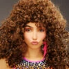 Womens 1980s Big Brown Bubble Perm Wig 1 Womens 1980s Big Brown Bubble Perm Wig -Halloween Fans Shop 1980s brown big bubble perm wig 42066