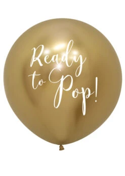 Large Reflex Gold Ready To Pop 24 Inch Uninflated Latex Balloon