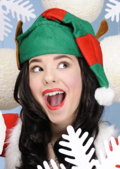 Christmas Helper Striped Elf Hat With Ears