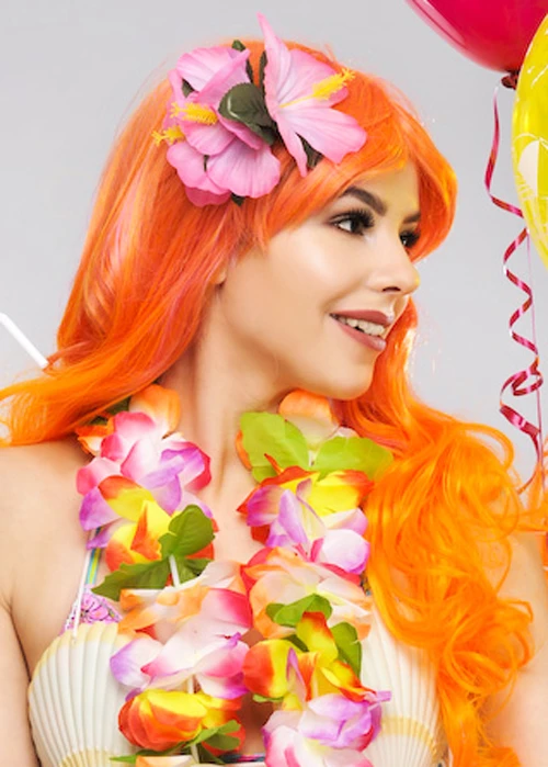 Pink Flower Hawaiian Hair Clip 3 Pink Flower Hawaiian Hair Clip