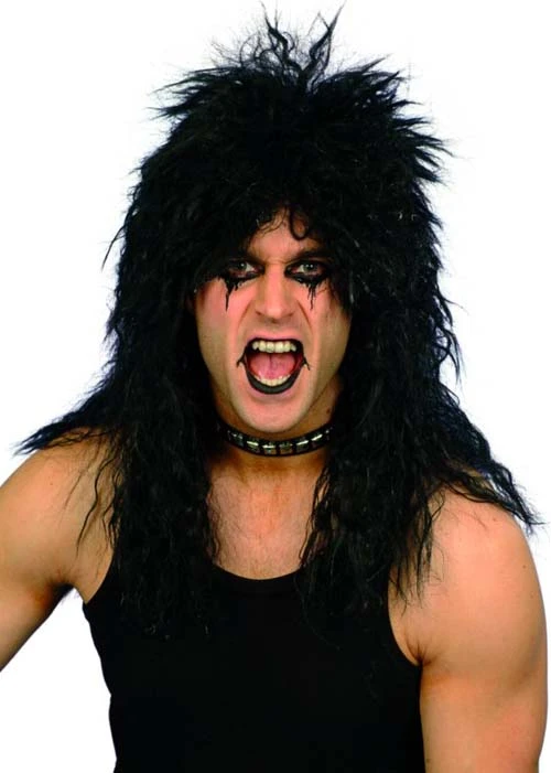 80s Alice Cooper Style Black Hard Rocker Wig 3 80s Alice Cooper Style Black Hard Rocker Wig