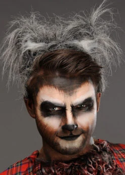 Halloween Grey Fluffy Werewolf Ears On Headband