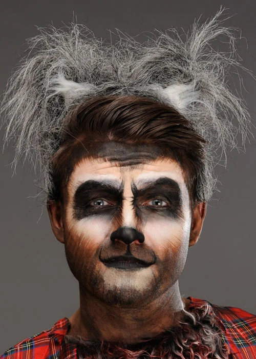 Halloween Grey Fluffy Werewolf Ears On Headband 4 Halloween Grey Fluffy Werewolf Ears On Headband - Image 2
