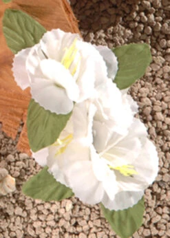 Hawaiian White Hibiscus Flower Hair Clip 7 Hawaiian White Hibiscus Flower Hair Clip -Halloween Fans Shop 2396E WHT white hawaiian hair clip 02