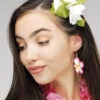 White Hawaiian Flower Hair Clip -Halloween Fans Shop 2400R tropical white hula hair clip