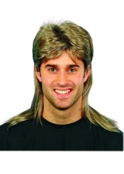 Blonde Mix Rock Star 80s Fancy Dress Mullet Wig