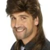 Mens 1970s Brown Mullet Wig -Halloween Fans Shop 24852rs 1