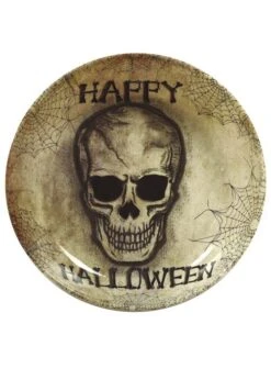 Gothic Skull Happy Halloween Thick Plastic Bowl