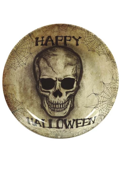 Gothic Skull Happy Halloween Thick Plastic Bowl 3 Gothic Skull Happy Halloween Thick Plastic Bowl