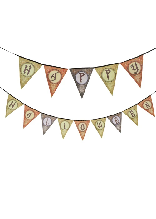 Happy Halloween Fabric Bunting Garland Party Banner 3 Happy Halloween Fabric Bunting Garland Party Banner