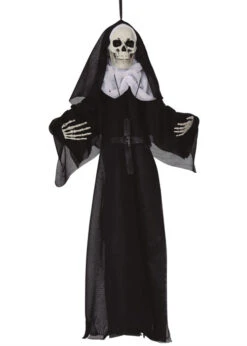 Halloween Scary Evil Nun Skeleton Prop Decoration 50cm