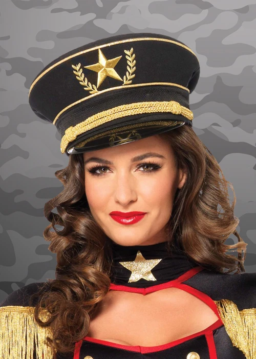 Leg Avenue Black Military Hat 3 Leg Avenue Black Military Hat