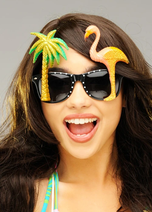 Womens Hawaiian Glitter Flamingo Sunglasses 3 Womens Hawaiian Glitter Flamingo Sunglasses