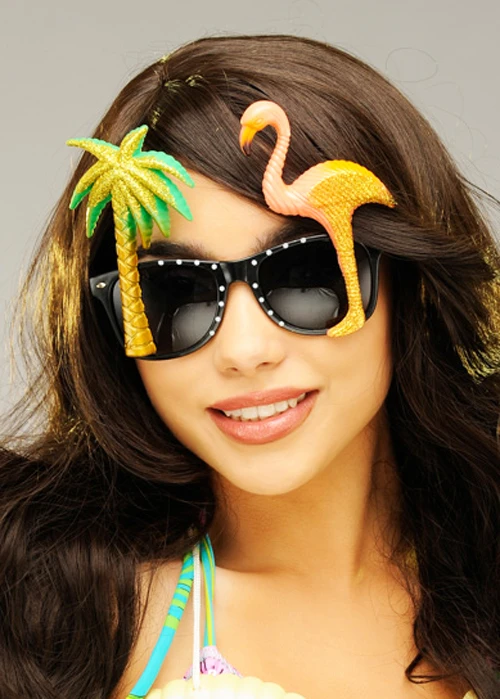 Womens Hawaiian Glitter Flamingo Sunglasses 4 Womens Hawaiian Glitter Flamingo Sunglasses - Image 2