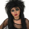 Black 80s Punk Long Glam Rock Wig