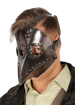 Mens Leather Look Steampunk Plague Doctor Mask