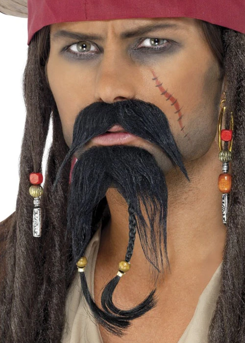 Caribbean Pirate Captain Fake Beard Set 3 Caribbean Pirate Captain Fake Beard Set