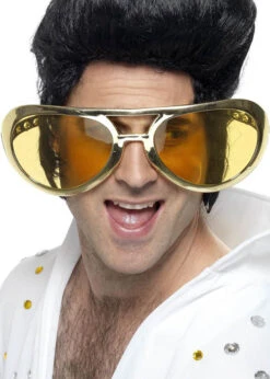 Funny Giant Gold Elvis Glasses