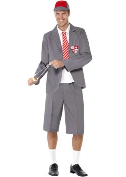 Adult Size Mens Grey Schoolboy Costume
