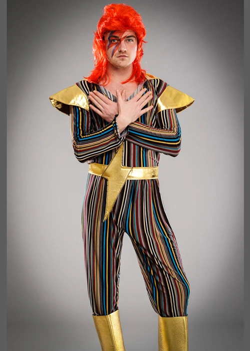 Mens 1970s Ziggy Stardust Style Costume 3 Mens 1970s Ziggy Stardust Style Costume