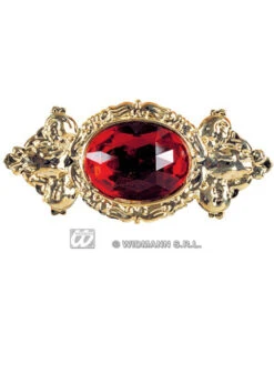 Medieval Fancy Dress Large Red Jewel Brooch