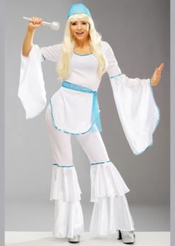 Womens 1970s White Abba Style Super Trooper Costume