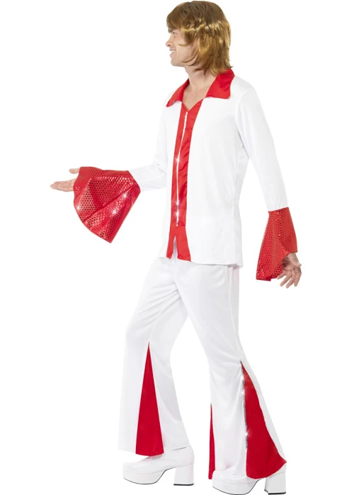 Mens 70s Super Trooper Red Abba Costume 4 Mens 70s Super Trooper Red Abba Costume - Image 2