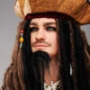 Mens Jack Sparrow Style Pirate Hat With Beads