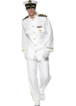 Deluxe Adult White Captain Sailor Costume