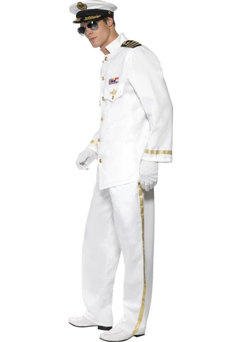 Deluxe Adult White Captain Sailor Costume 4 Deluxe Adult White Captain Sailor Costume - Image 2